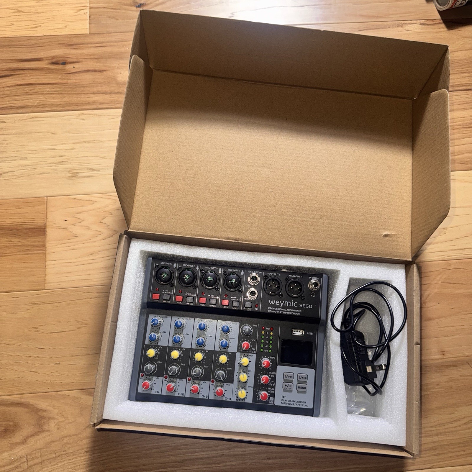 Weymic SE60 Professional Audio Mixer BT MP3 Recorder USB 4 Channel In Box