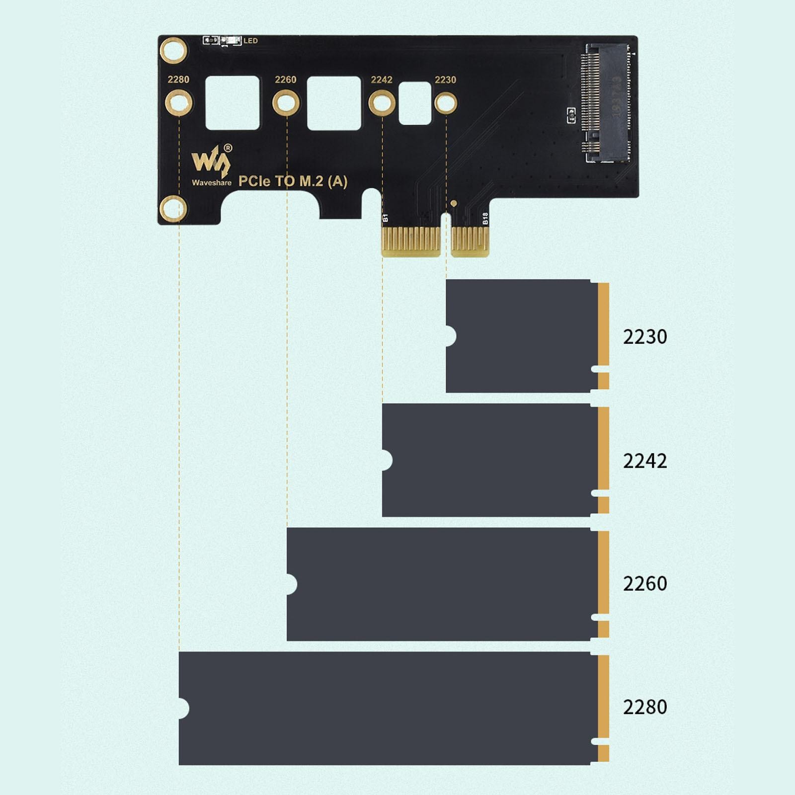 CM4 PCIe to M.2 Adapter Card Hard Drive For for Raspberry Pi Compute Module 4