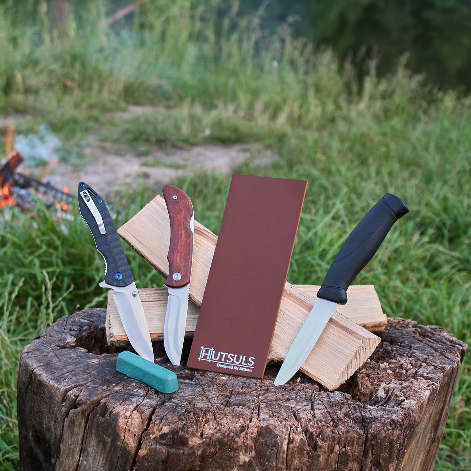 Hutsuls Brown Leather Strop with Compound - Get Razor-Sharp Edges 3x8,