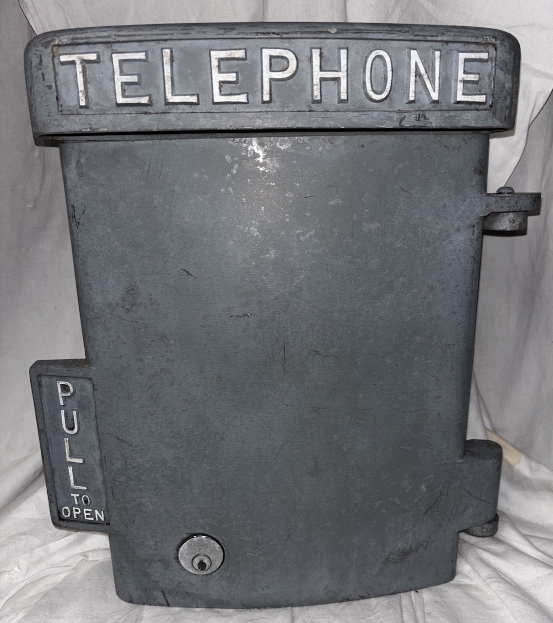 Vintage Cast Aluminum Phone Box - Rural Emergency Pole Phone