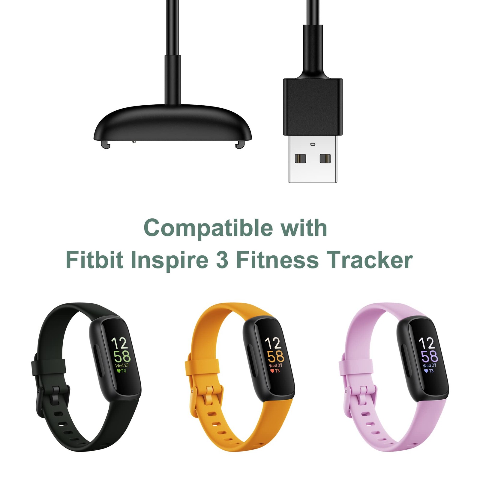 Charger Cable Replacement for Fitbit-Inspire-3 1 Pack 3.3ft USB