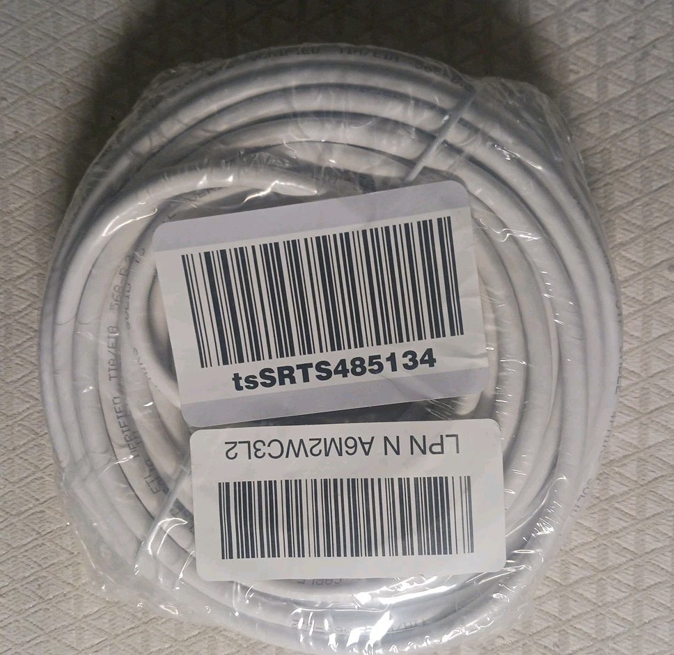 50ft Ethernet Cable For PC Router White