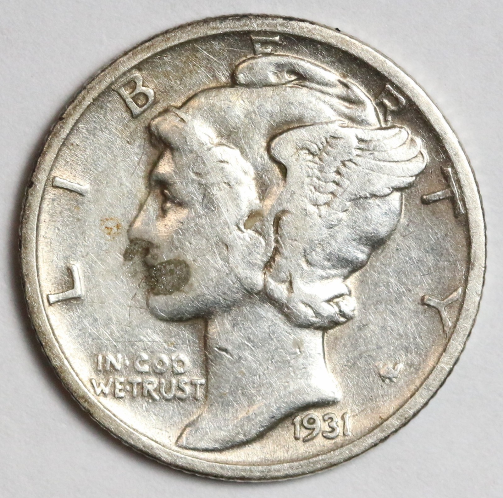 1931-S 10c Mercury Silver Dime - RAW - Great Luster - Better Date