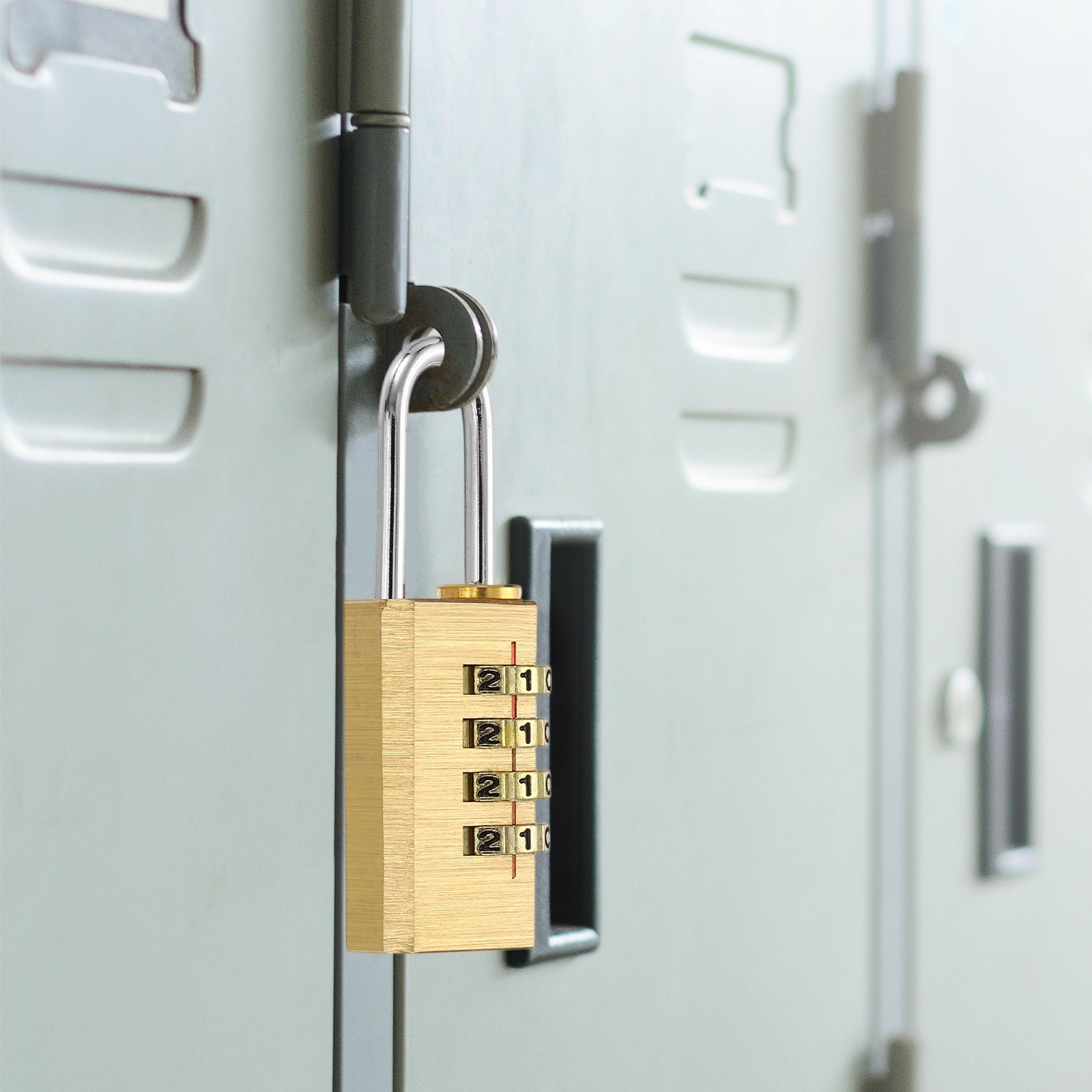 Brass Combination Lock 2.36", 4 Digit Resettable Combination Padlock Yellow