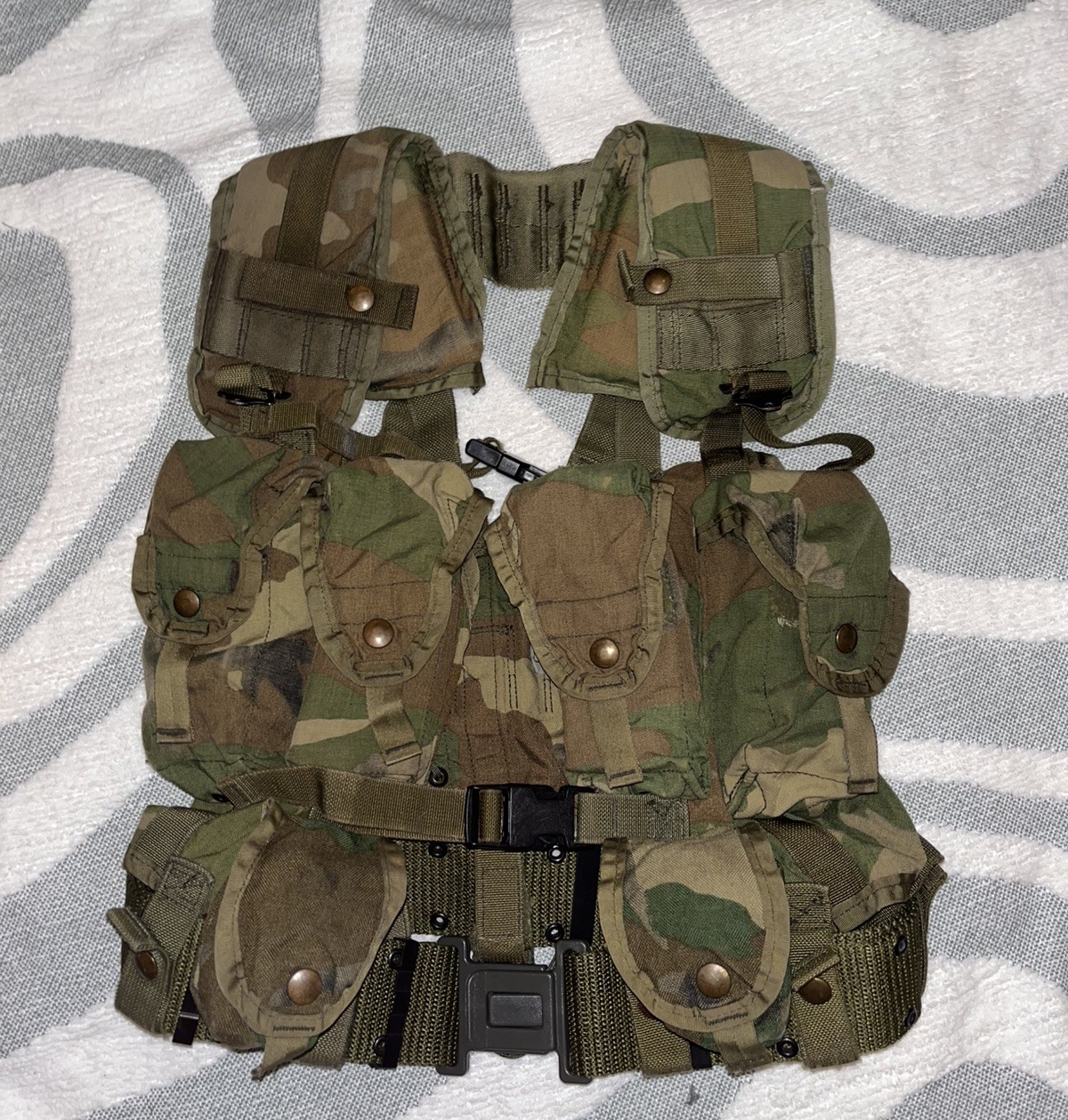 First Gen LBV 88 Vest Tactical Load Bearing M81 Woodland gear with belt  pouches