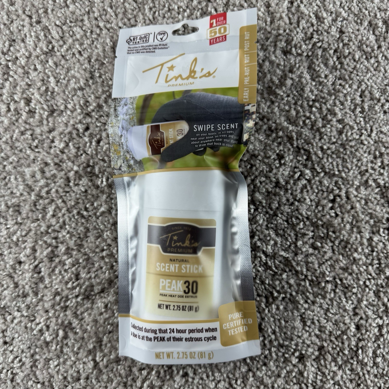 Tinks Natural Scent Stick PEAK30 Premium Estrus 2.75 oz.