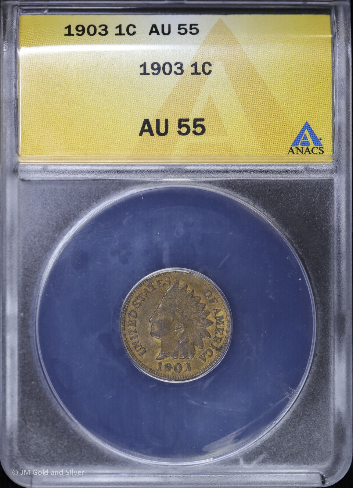 1903 1c Indian Head Cent ANACS AU 55 | About (Almost) Uncirculated