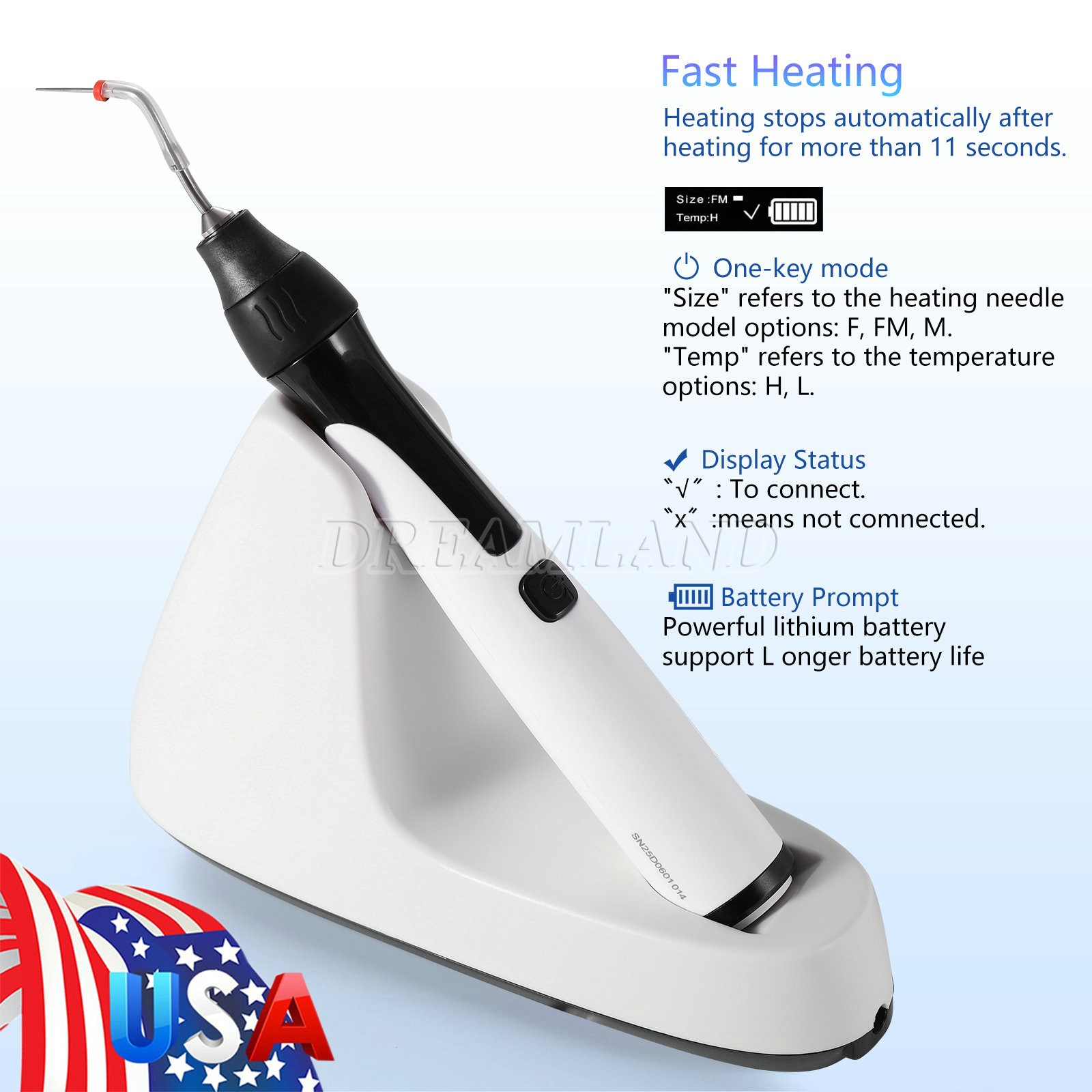 Dental Endo Gutta Percha Obturation Heated Pen Gun System ||FAST SHIP||
