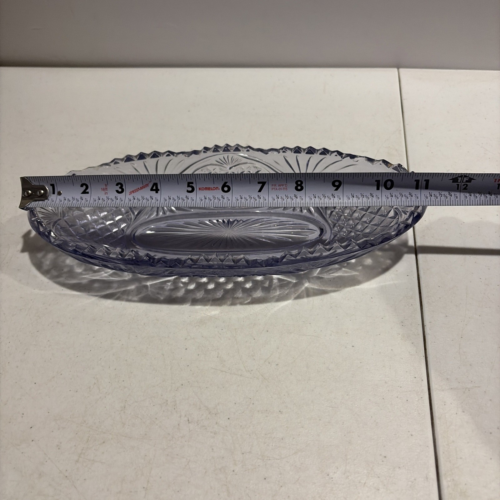 Purple Hue Celery Oval Serving Glass Dish