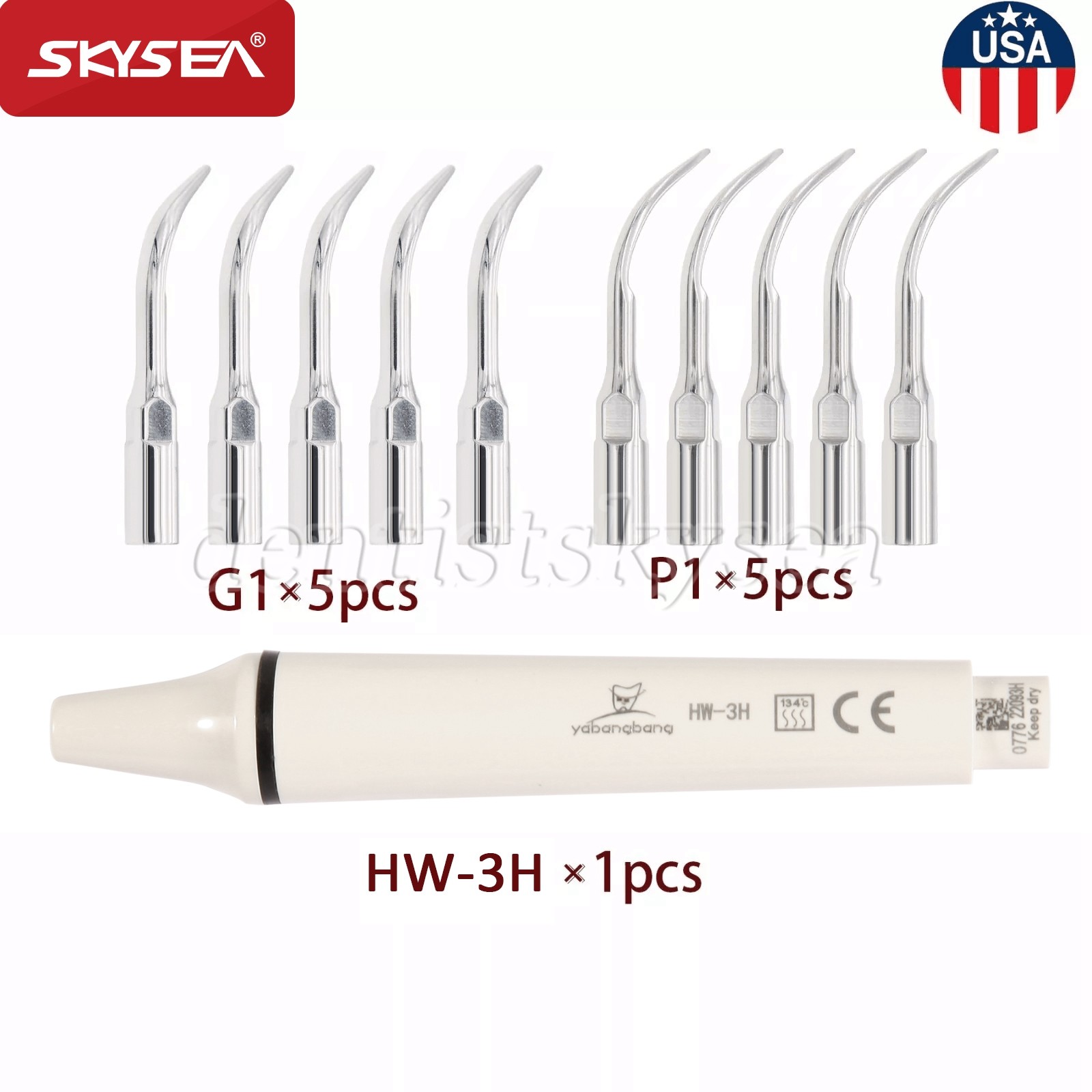 Dental Ultrasonic Piezo Scaler Handpiece Scaling Tips Fit for Woodpecker EMS