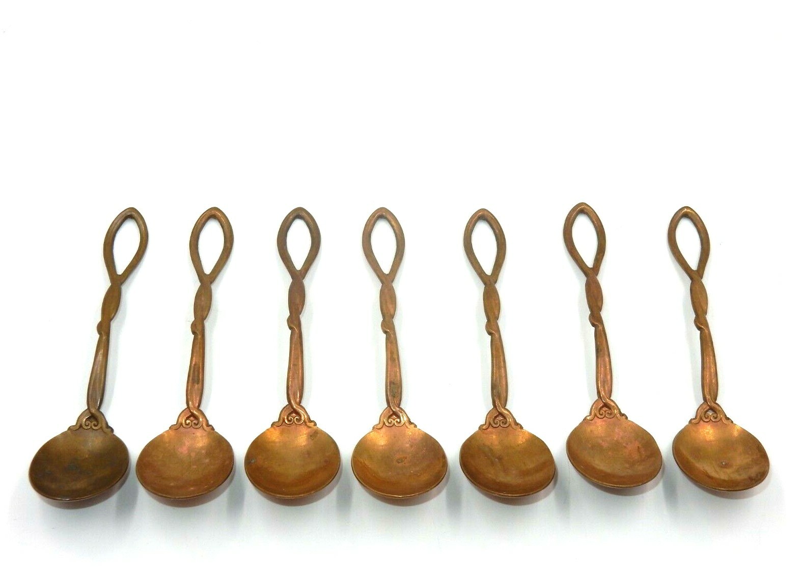 SET OF 7 VINTAGE ALLOY FLATWARE SPOON SG. H. FRENCH GOLDENRAY ORIGINAL CREATIONS