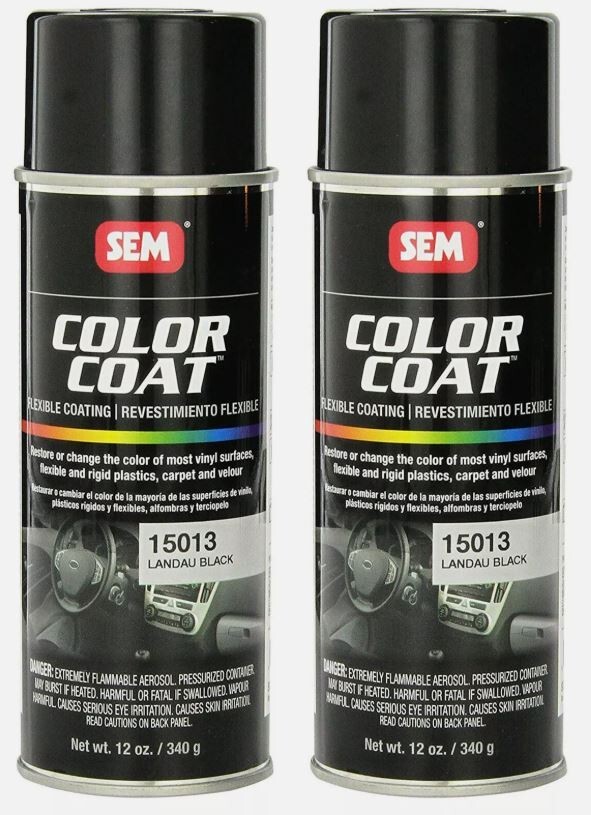 SEM 15013 Pack of 2 Color Coat Landau Black Spray Paint Aerosol Can 12 oz. each