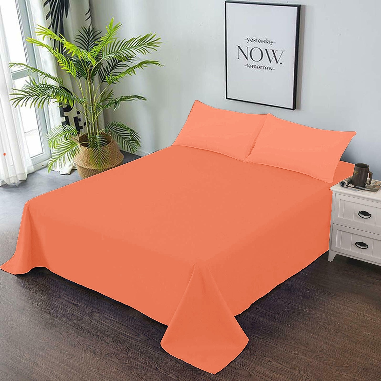 US Choice Bedding Collection 1000 Thread Count Egyptian Cotton Orange Solid
