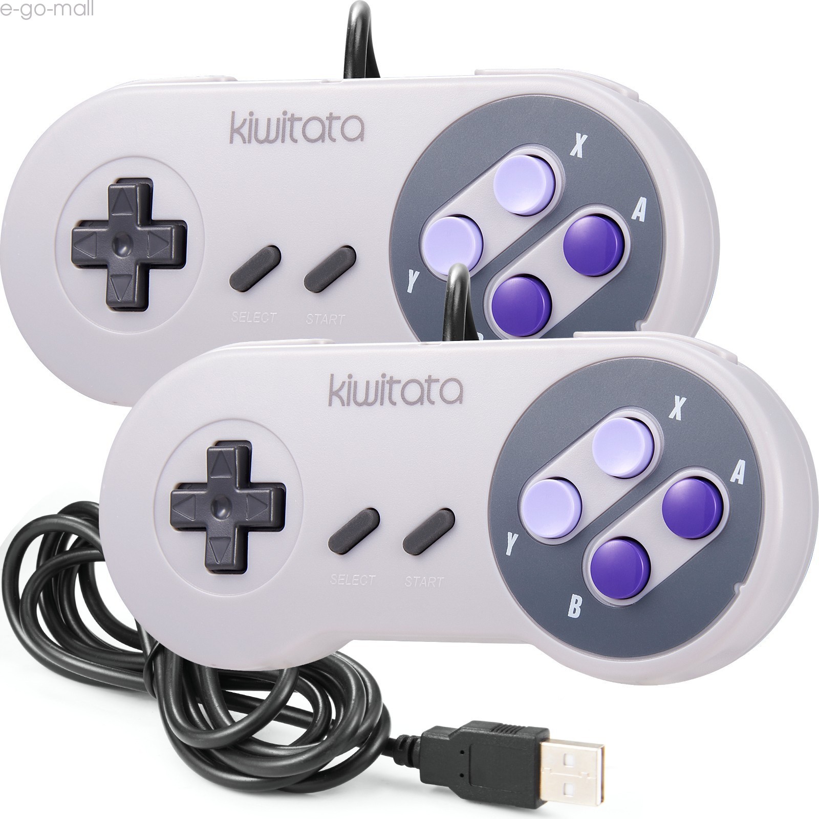 2Pack Retro Super SNES USB Controller Gamepad for Windows PC MAC Linux Pi