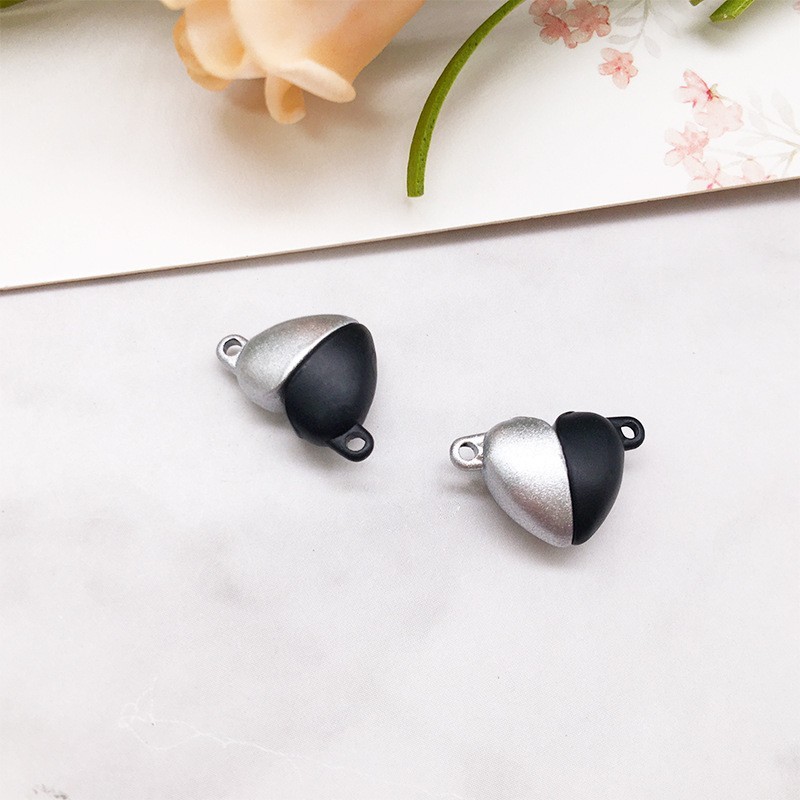 6Pairs 2 Colors Heart Shape Metal Magnetic Clasp Closure Finding Connector ZF33