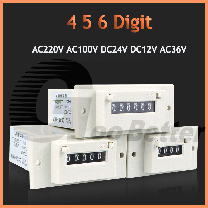 4,5,6 Digit Digital Electronic Counter Impulse Mechanical Wire Lead Base NKW CSK