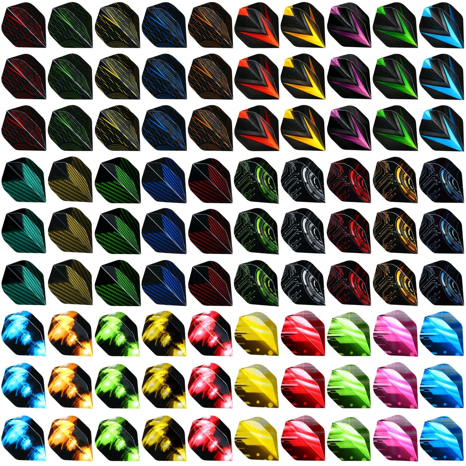 centaur 90Pcs Dart Flights with Flight Protectors, 30 30 sets 90pcs, colorful