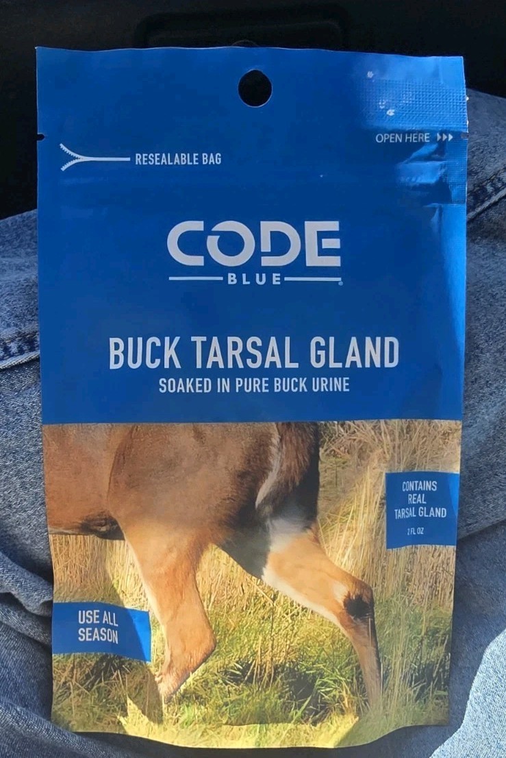 Code Blue Buck Tarsal Gland Soaked In Pure Buck Urine 2 Fl. Oz. Resealable Bag