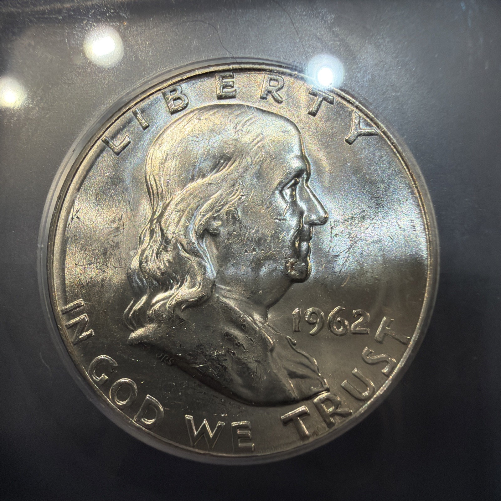 1962 D Franklin Half, IGC MS62