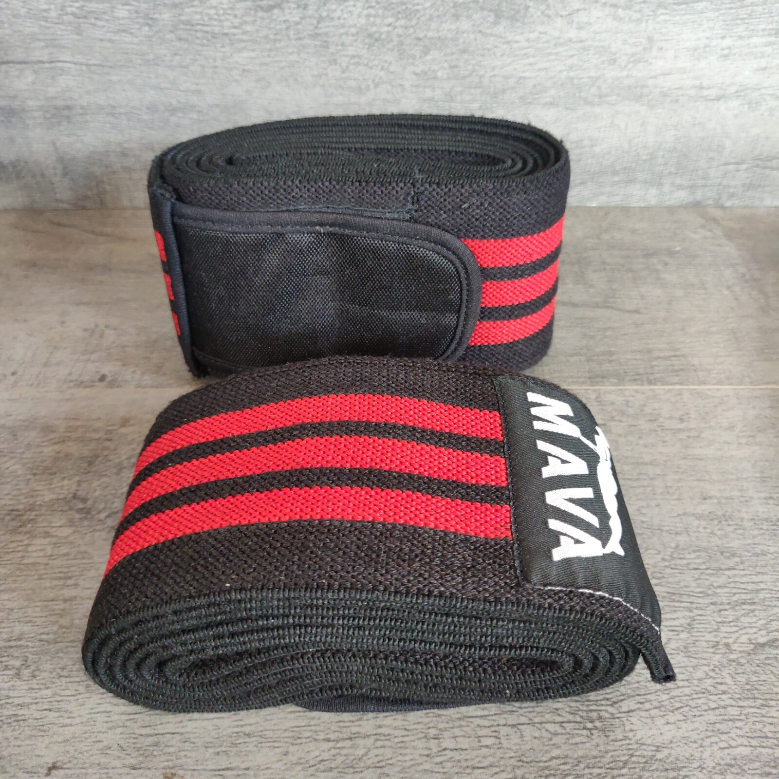 MAVA Heavy Duty Weight Lifting Knee Wraps with Valcro Straps