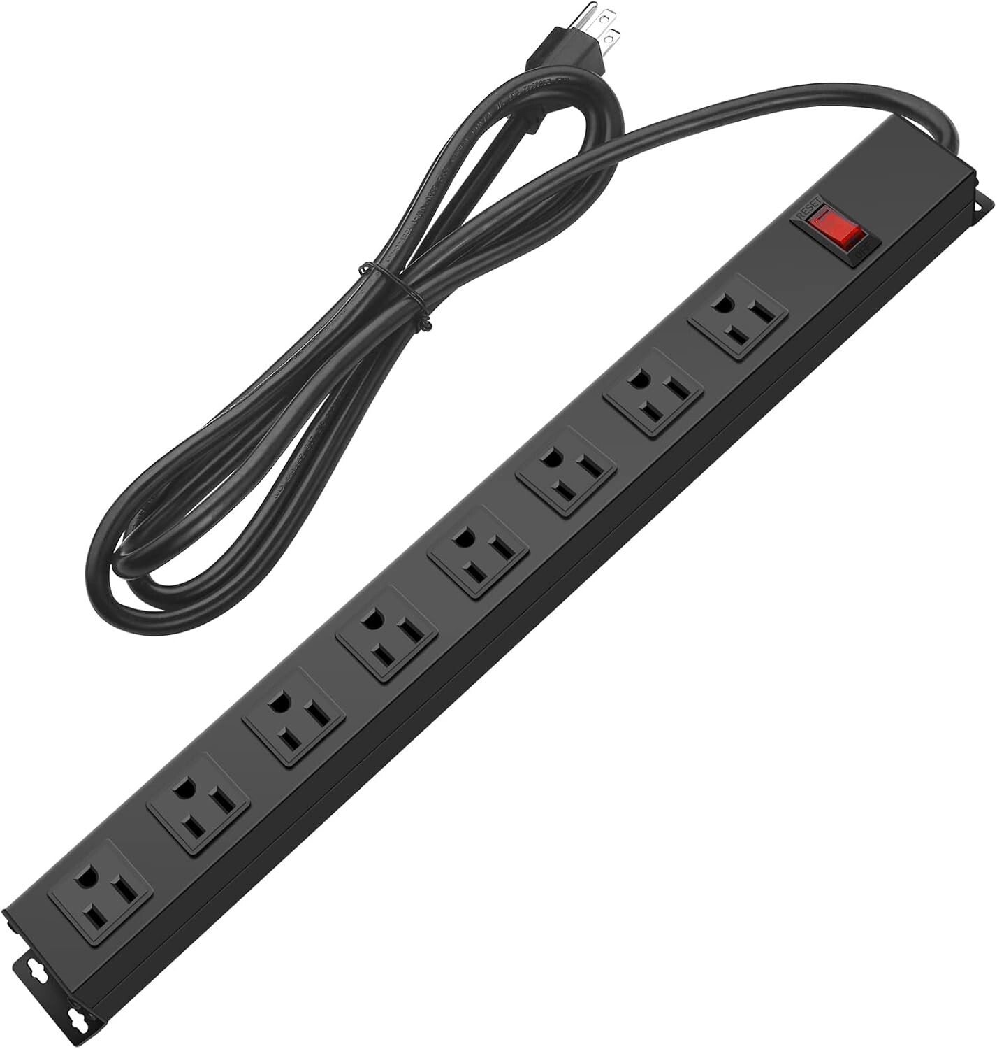 1875W 8-Outlet Heavy Duty Power Strip Surge Protector,6 FT SJT 14AWG 15A 125V