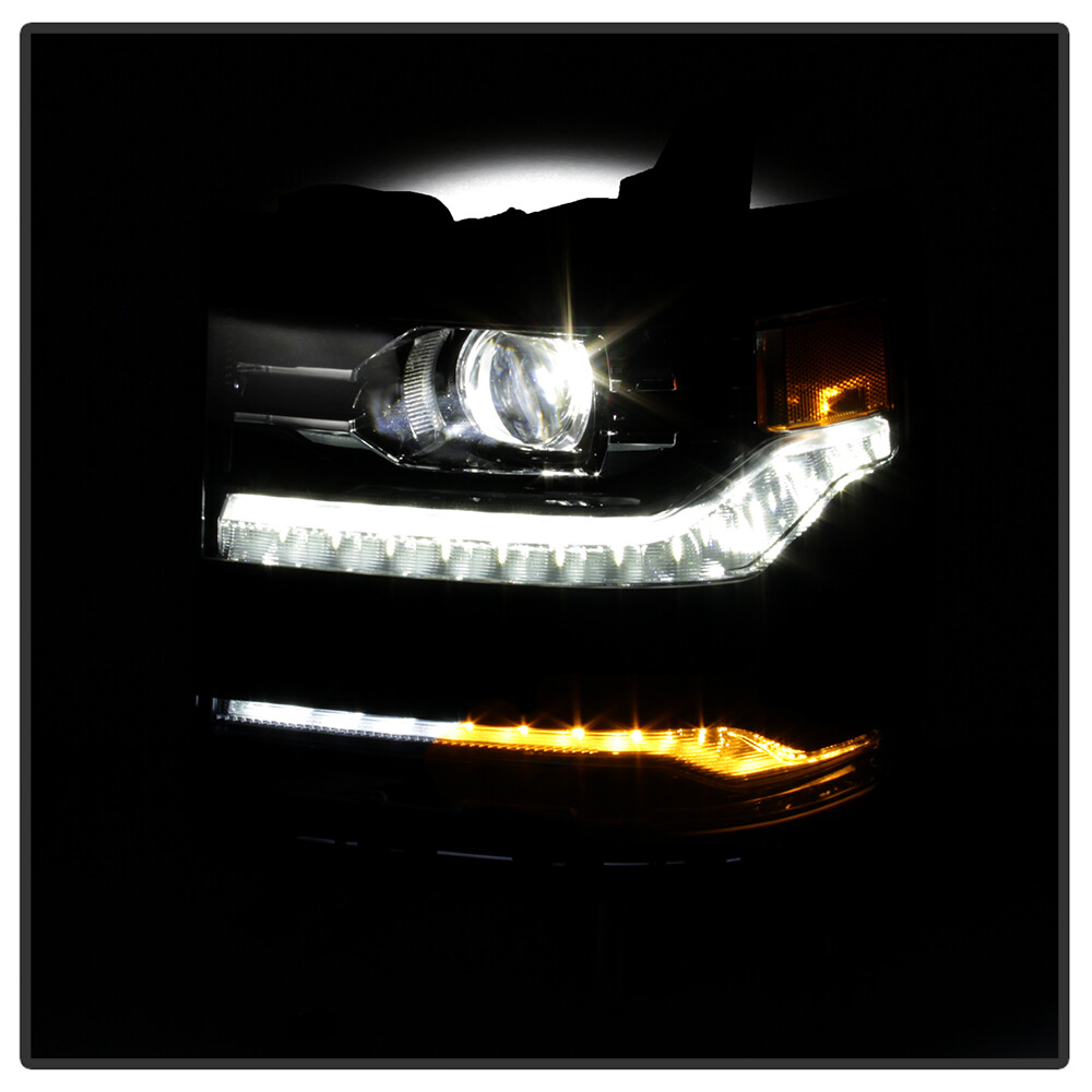 FULL LED 2016-18 Chevy Silverado 1500 Type DRL Projector Headlights SET (Primed)