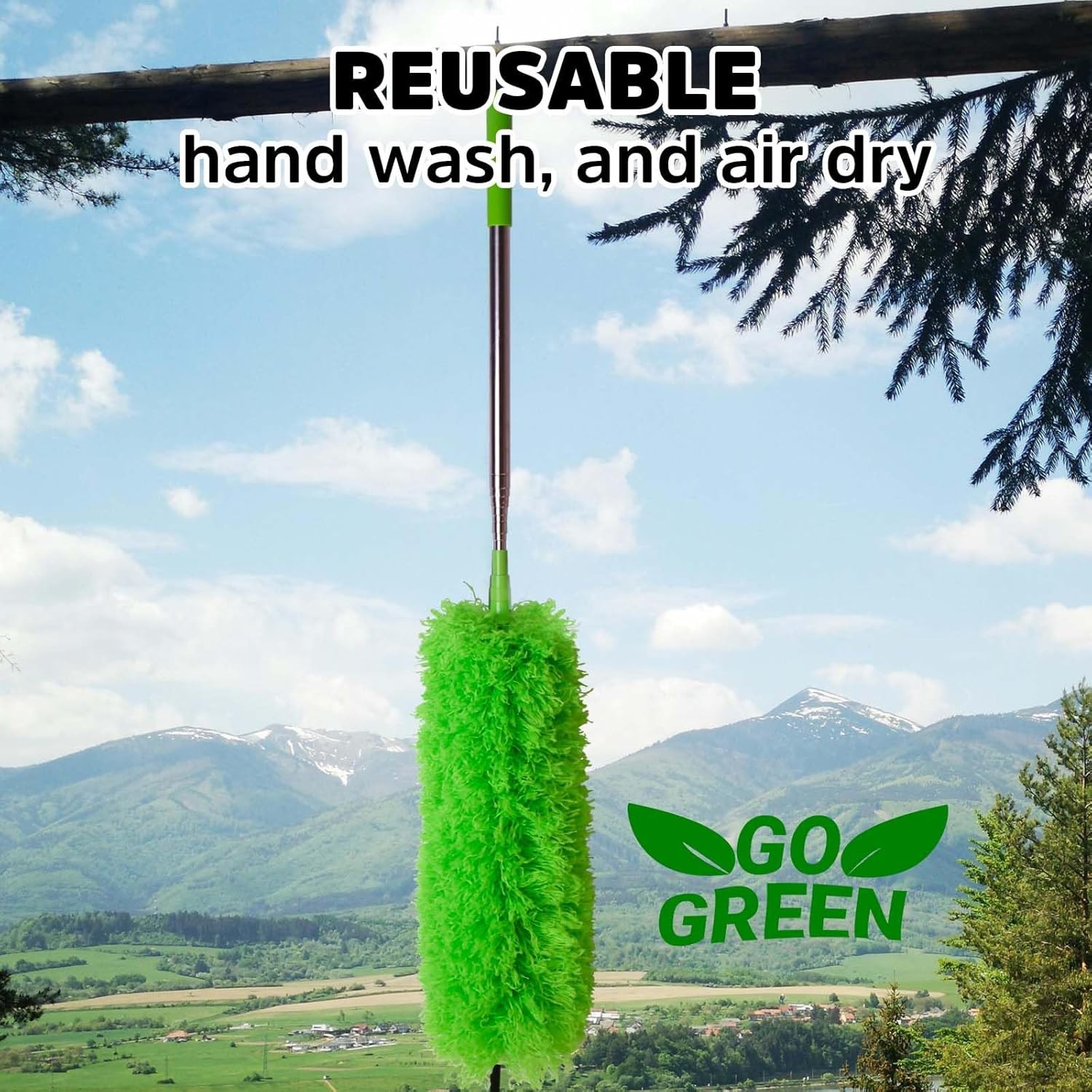Cobweb Duster with Extension Pole, Bafezoze Ceiling Fan Duster with Long Handle,