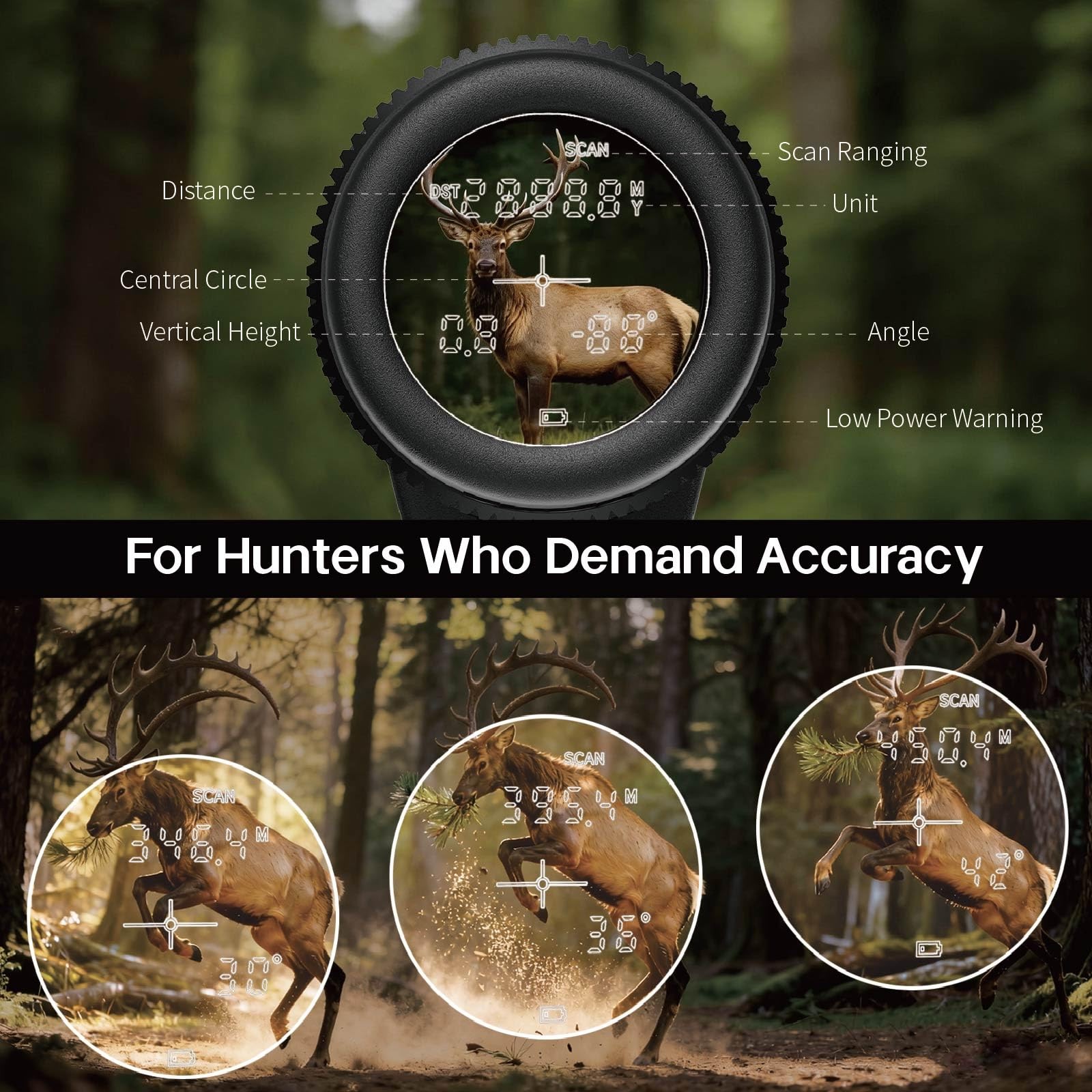 Gravoptics Rangefinder Binoculars for Hunting, 1968 Yard Long Range Laser