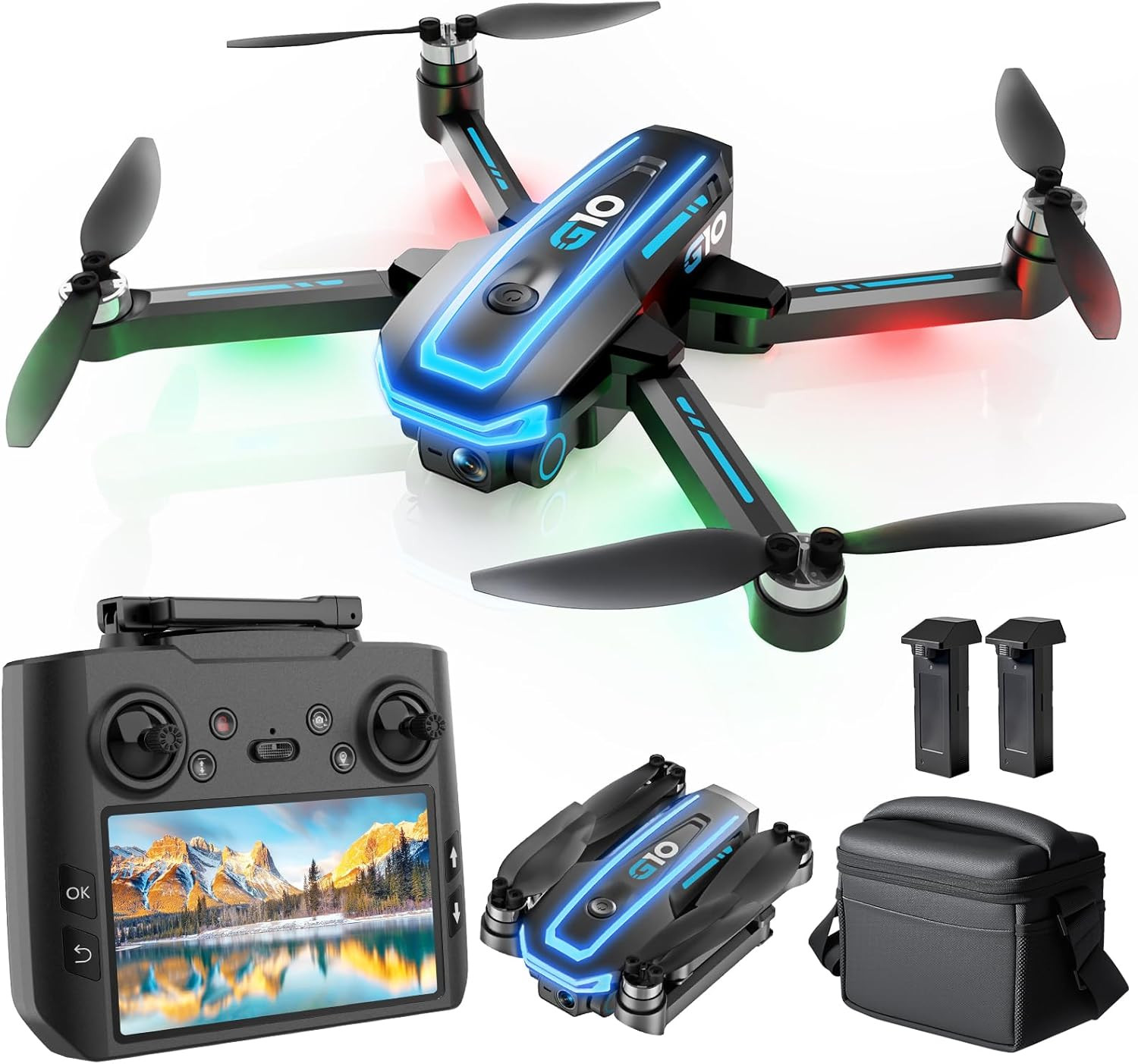 GPS Drone with 4K HD Camera for Adults,4.5 Inch HD Screen on Remote Controller,F