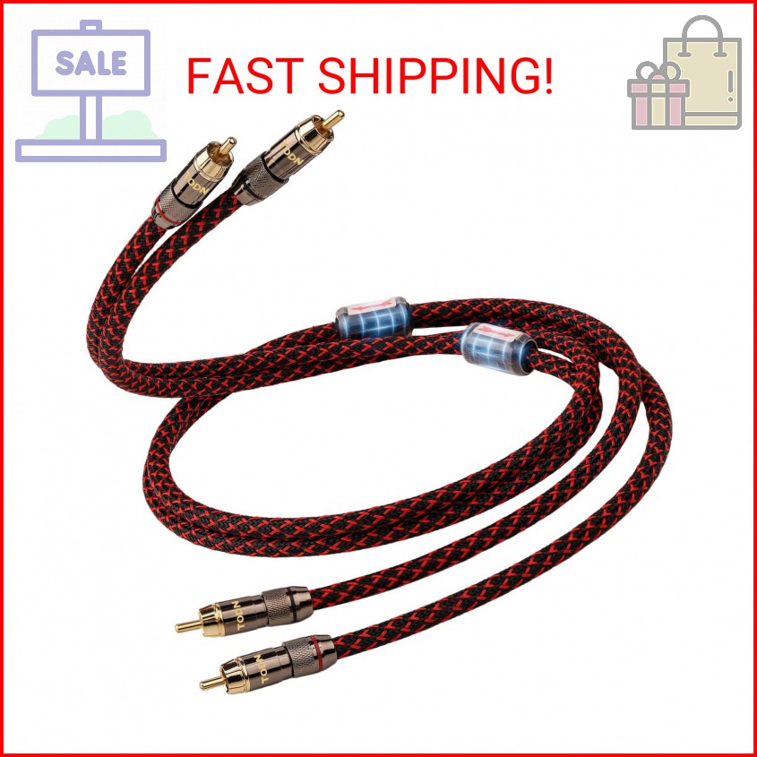 TODN Audiophile RCA to RCA Audio Cable with 4-Core-OFC Shielded RCA Stereo Cable