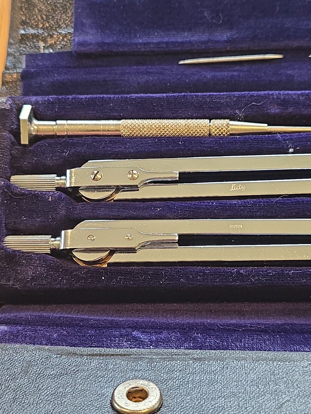 VTG LUTZ JAPAN Navigators Plotting Instrument Set With Case Excellent
