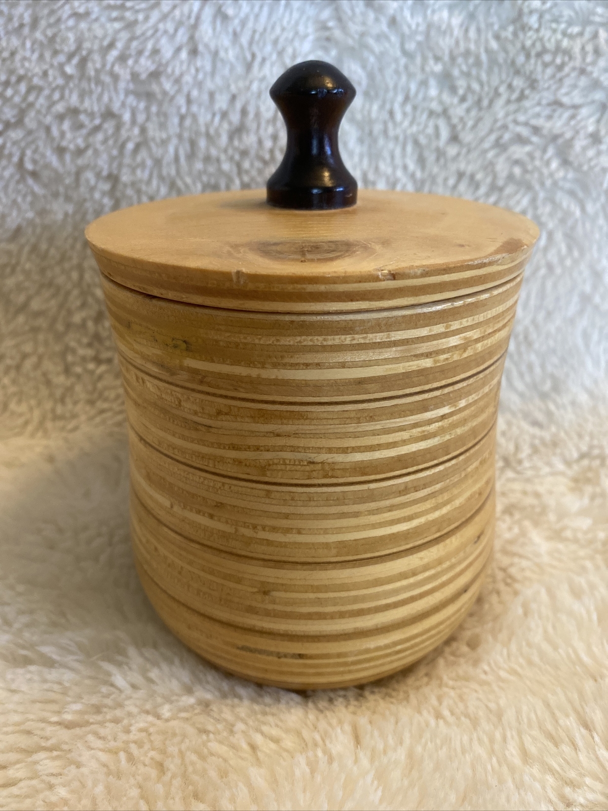 Original Wood Container with Lid Initials on Bottom WMS