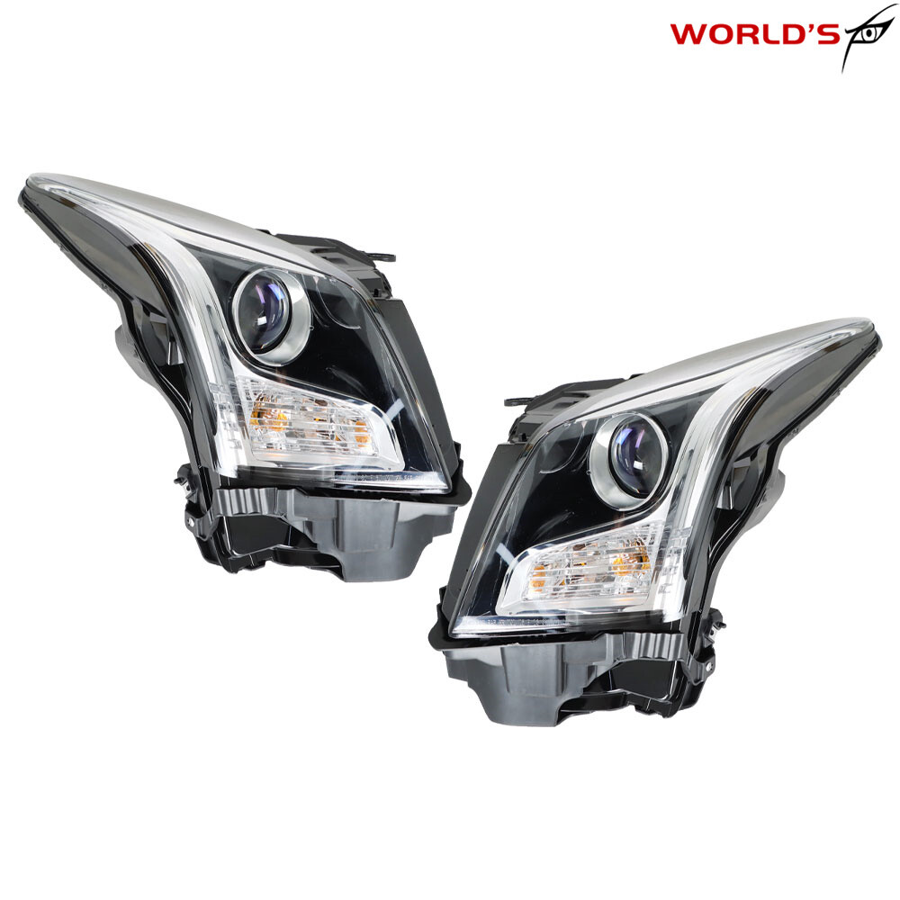 Right+Left Headlight For 2013-2018 Cadillac ATS Halogen Projector Chrome Housing