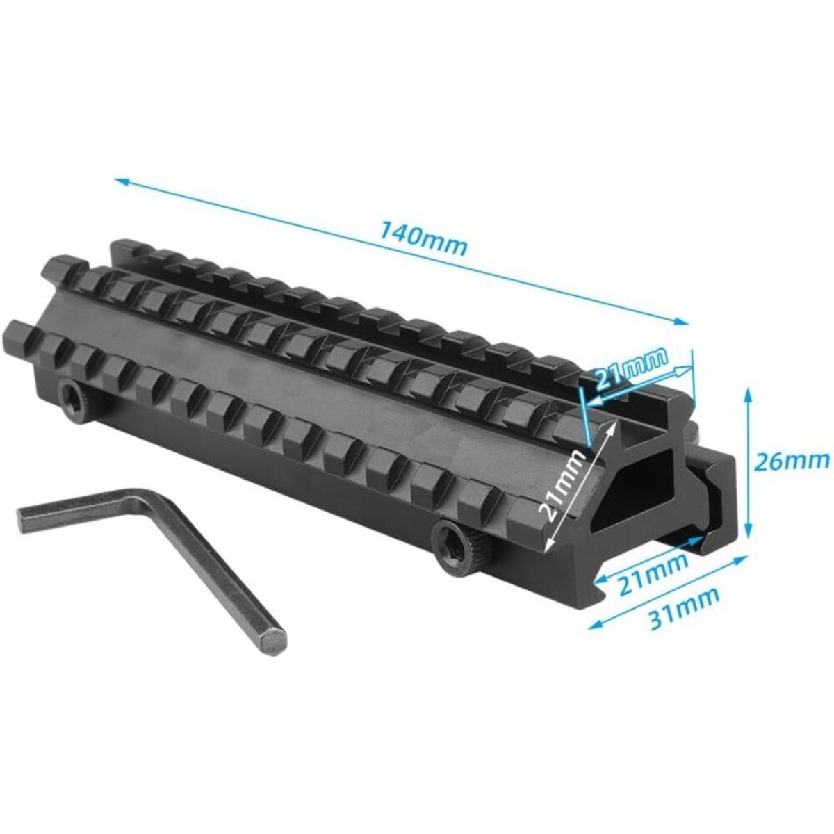5.5" Quick Release Picatinny Riser Mount Dual Rail for Scopes Flashlight Sights