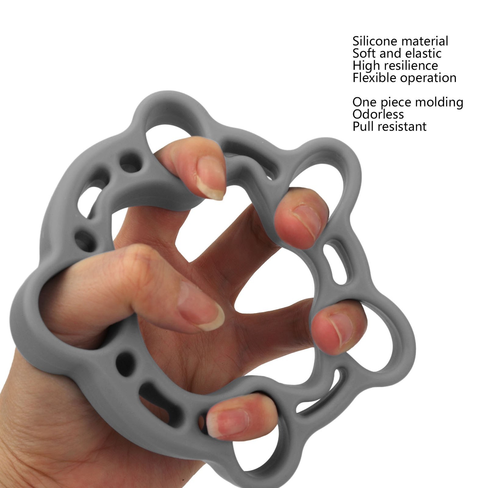 Finger Stretcher Exerciser Silicone Hand Grip For Arthritis (Grey 50LB)