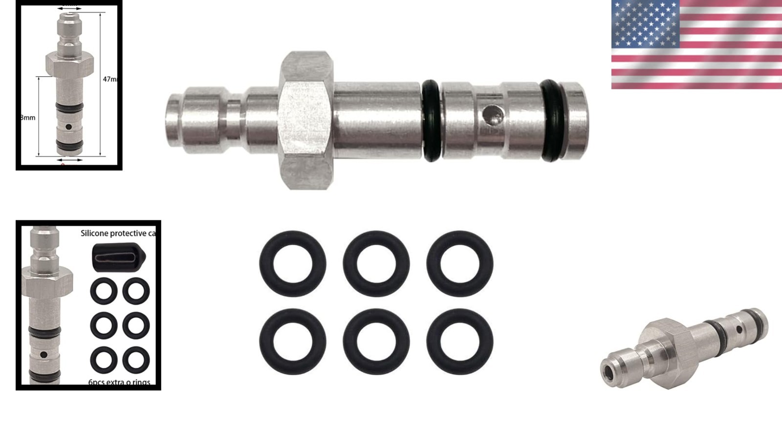 Quick Fill Air Tool Fitting - 9mm Charging Probe Adapter for Paintball Users