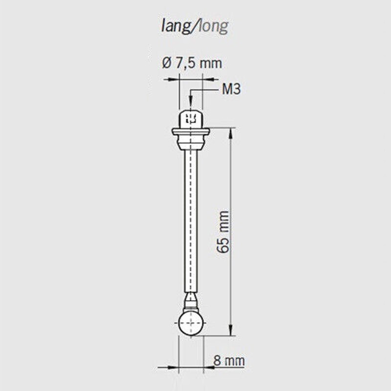 Original Long Probe Tip for HAIMER 3D Taster Sensor 80.363.00,M3 Thread,8mm Ball