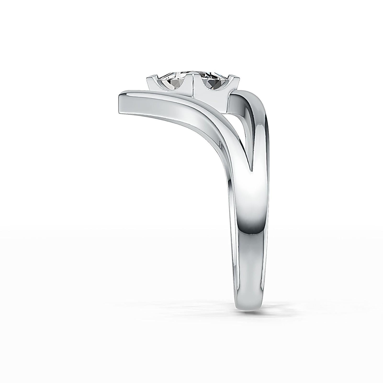 Sterling Silver Semi Mount Ring Setting Princess SQ 5x5mm