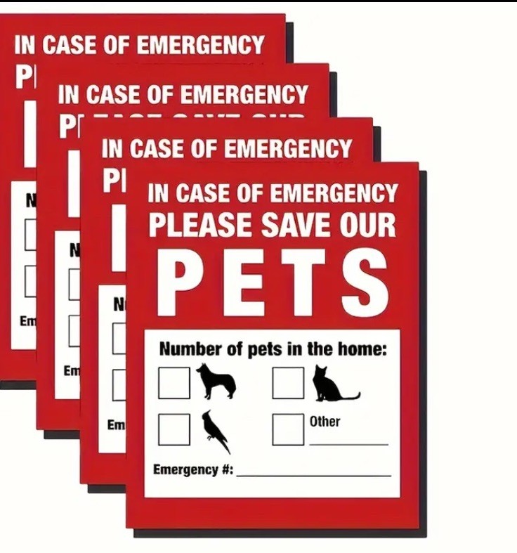 10 PACK Red Pets Inside Alert 4" Rescue Emergency Fire Window Stickers Decals