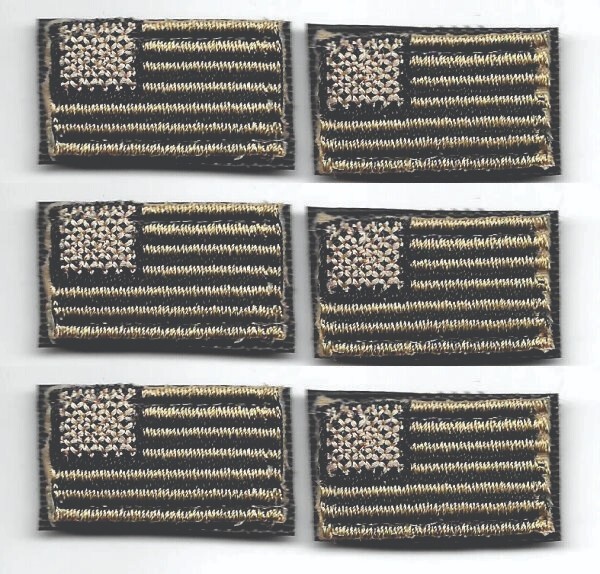 Coyote American Flag Tab Patch (1" in) Set of 6 for VELCRO® BRAND Loop Fasteners