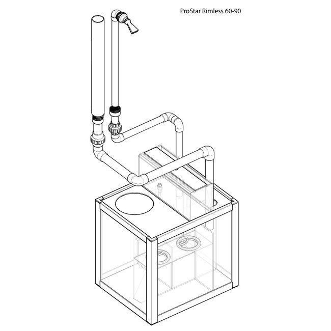 ProStar Rimless V2 90 Aquarium w/ BLACK Stand - Pro Clear Aquatic Systems