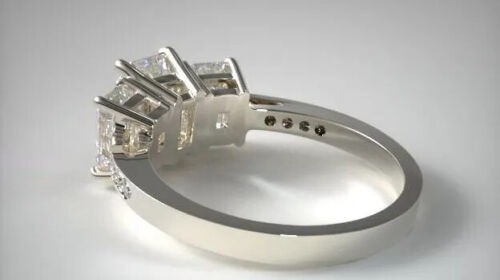 Emerald Cut 2.70Ct Lab-Created White Diamond Engagement Ring 925 Sterling Silver