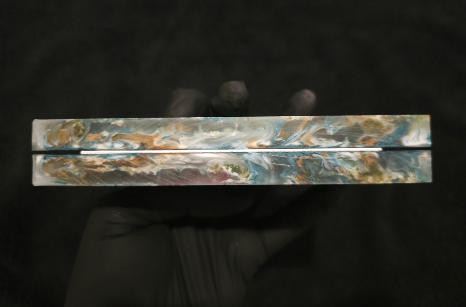 Resin Knife Scales - Tidepool - Handmade Epoxy Handle Material - 5¾" × 2½" × ⅜"