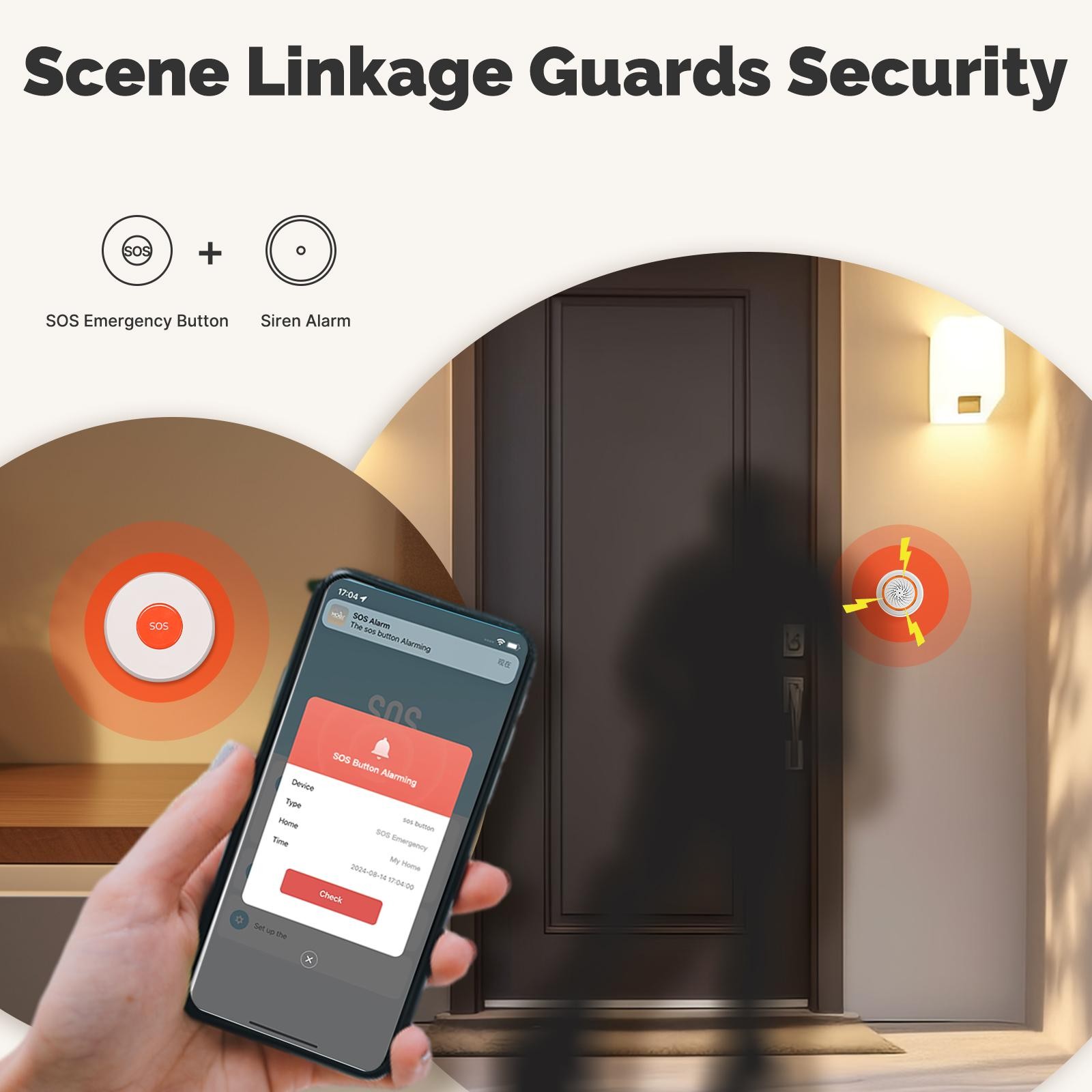 Tuya Zigbee Wireless APP Remote Control Call SOS Emergency Button Alert System B