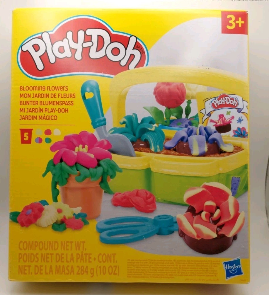 Play‑Doh Blooming Flowers Set • Press & Grow Garden • New