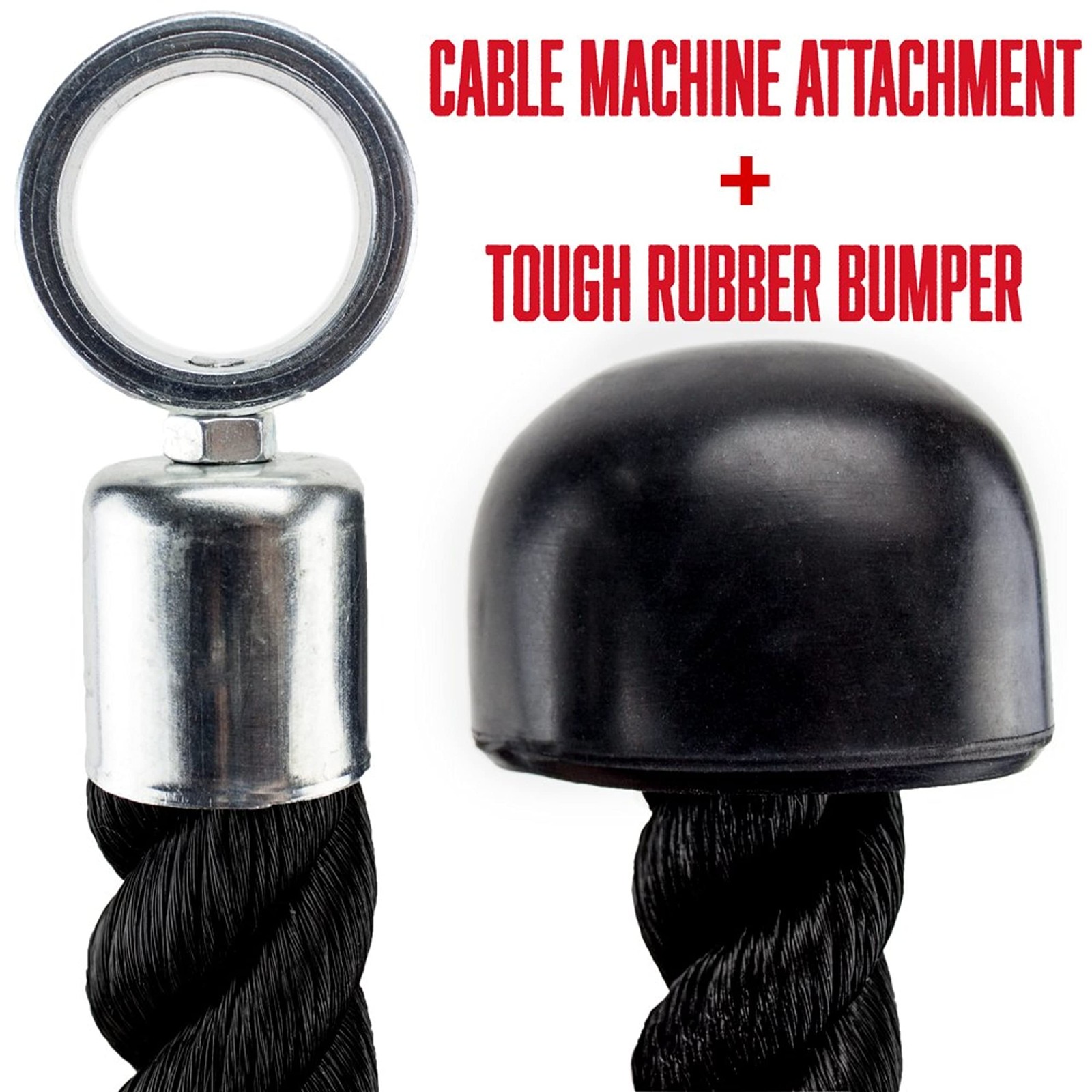 Single Grip Tricep Rope with Cable Machine Attachment