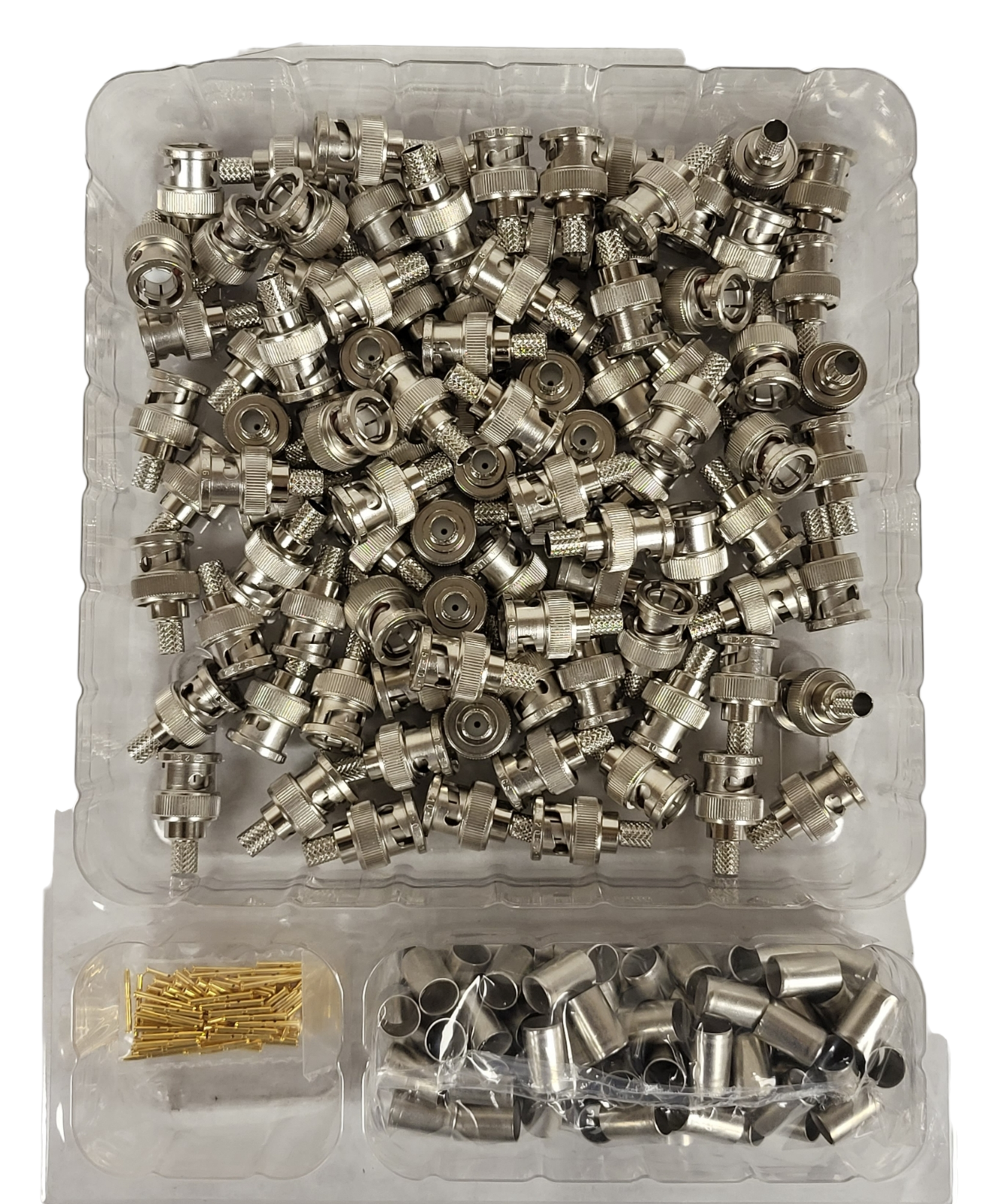 NEW (100 PACK) 2065-10-9 M66 BNC Winchester Crimp Connector Belden 1694A 1695A