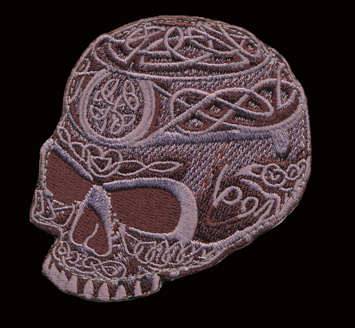 CELTIC GOTHIC SKULL EMBROIDERED INFIDEL CRUSADER MORALE HOOK LOOP  PATCH