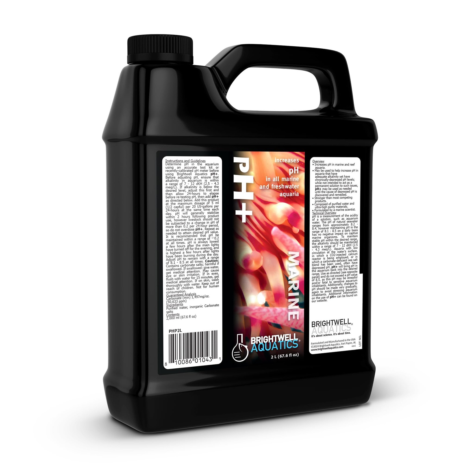 Brightwell Aquatics pH+ Alkalinity pH Booster Marine Reef Aquarium 2L