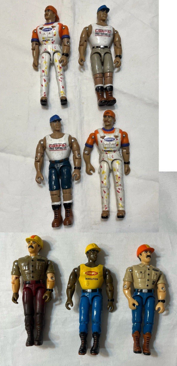 Vintage Gi joe Lanard Bootleg metalhead Corps Workmen Painters Demolition Lot